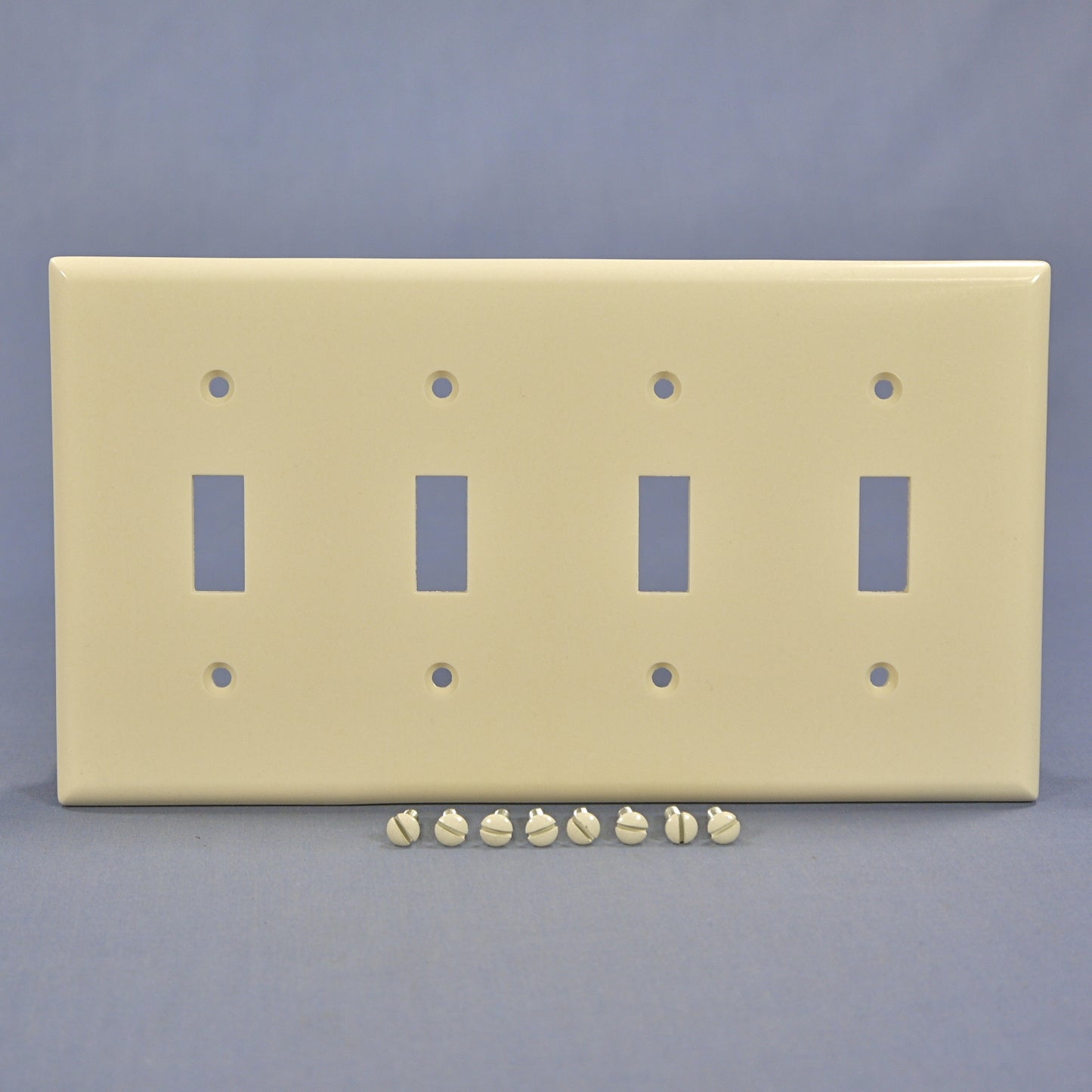 Cooper 2154LA Light Almond Toggle Light Switch Cover 4-Gang Thermoset Wallplate