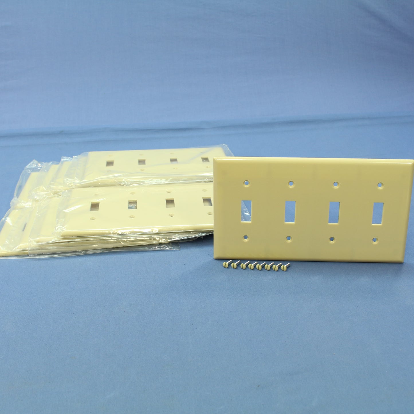 Cooper 2154V Ivory 4-Gang Toggle Light Switch Cover Thermoset Wallplates 10pcs