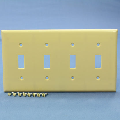 Cooper 2154V Ivory 4-Gang Toggle Light Switch Cover Thermoset Wallplates 10pcs