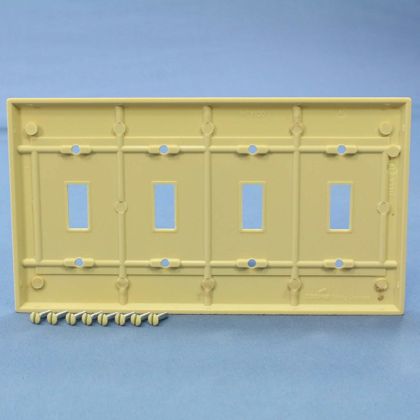 Cooper 2154V Ivory 4-Gang Toggle Light Switch Cover Thermoset Wallplates 10pcs