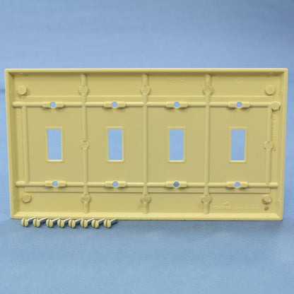 Cooper 2154V Ivory 4-Gang Toggle Light Switch Cover Thermoset Wallplates 10pcs