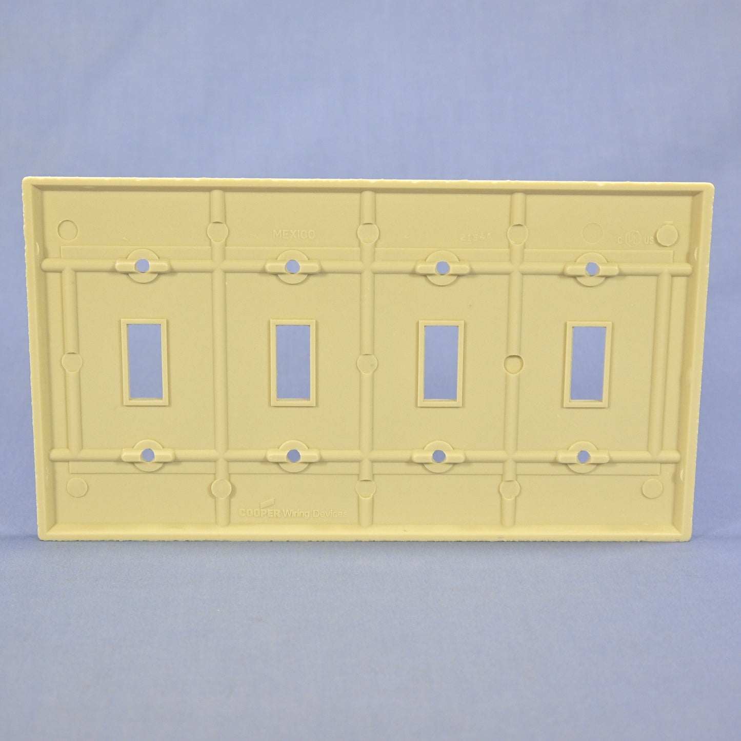 Cooper 2154V Ivory 4-Gang Toggle Light Switch Cover Thermoset Plastic Wallplate