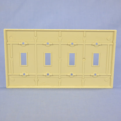 Cooper 2154V Ivory 4-Gang Toggle Light Switch Cover Thermoset Plastic Wallplate