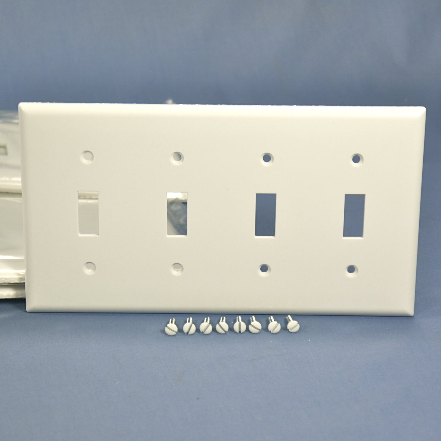 Cooper 2154W White 4-Gang Toggle Light Switch Cover Thermoset Wallplates 10pcs