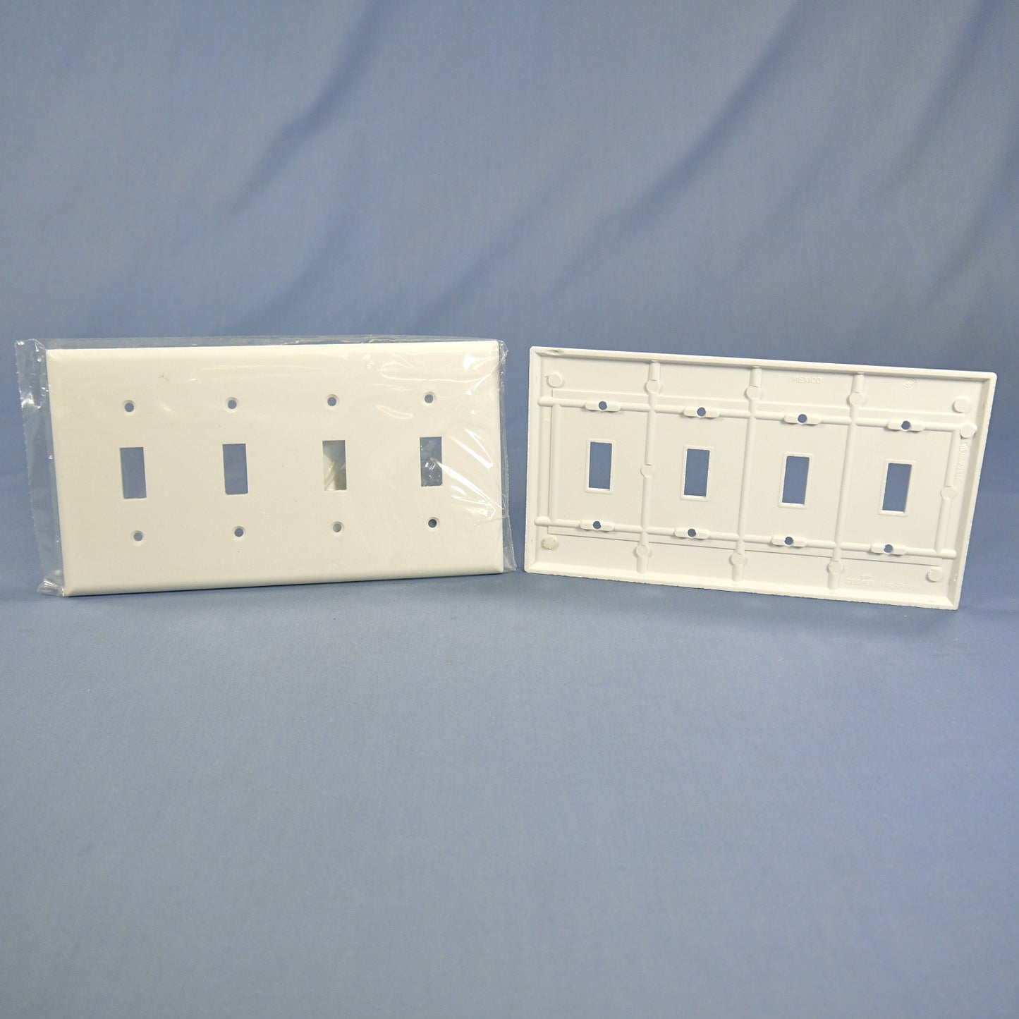 Cooper 2154W White 4-Gang Toggle Light Switch Cover Thermoset Wallplates 10pcs