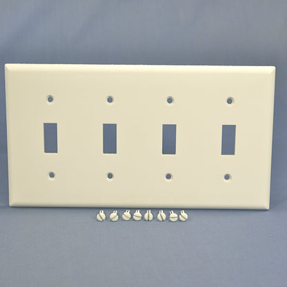 Cooper 2154W White 4-Gang Toggle Light Switch Cover Thermoset Plastic Wallplate