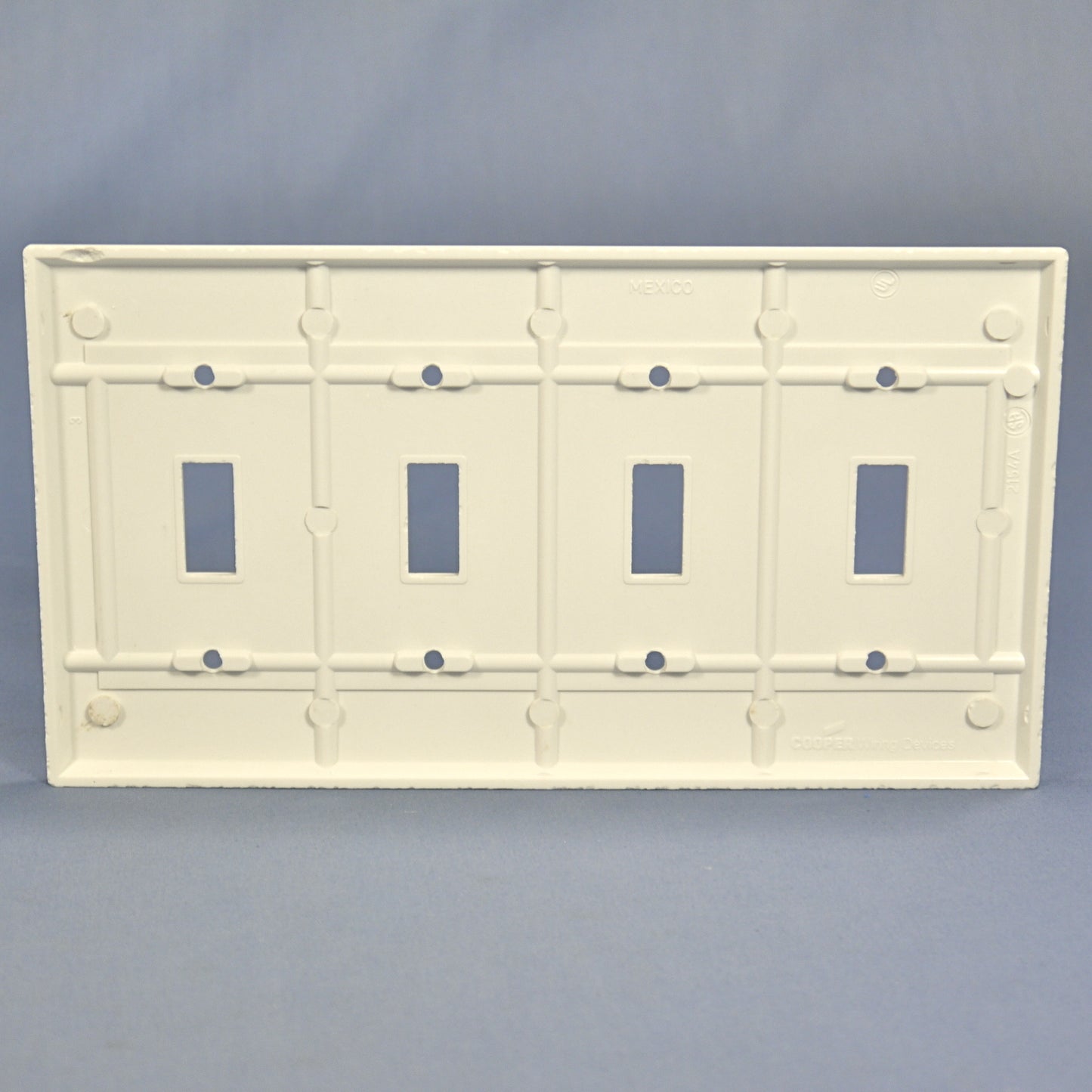 Cooper 2154W White 4-Gang Toggle Light Switch Cover Thermoset Plastic Wallplate