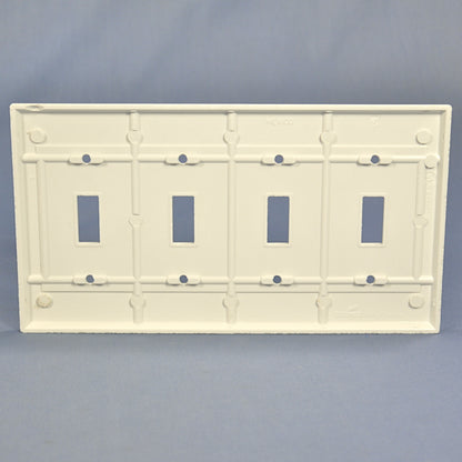 Cooper 2154W White 4-Gang Toggle Light Switch Cover Thermoset Plastic Wallplate