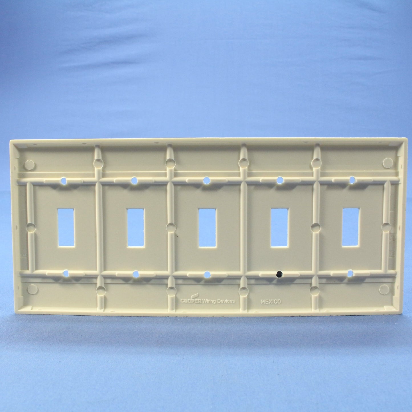 Cooper 2155LA Light Almond 5-Gang Toggle Light Switch Cover Thermoset Wallplate