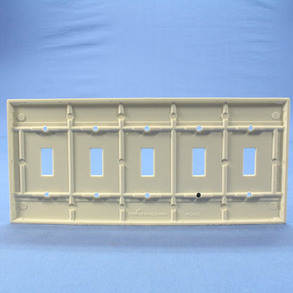 Cooper 2155LA Light Almond 5-Gang Toggle Light Switch Cover Thermoset Wallplate