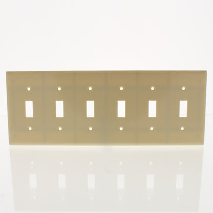 Cooper 2156V Ivory 6-Gang Toggle Switch Standard Size Thermoset Wallplate Cover
