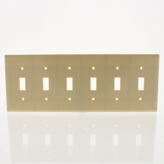 Cooper 2156V Ivory 6-Gang Toggle Switch Standard Size Thermoset Wallplate Cover