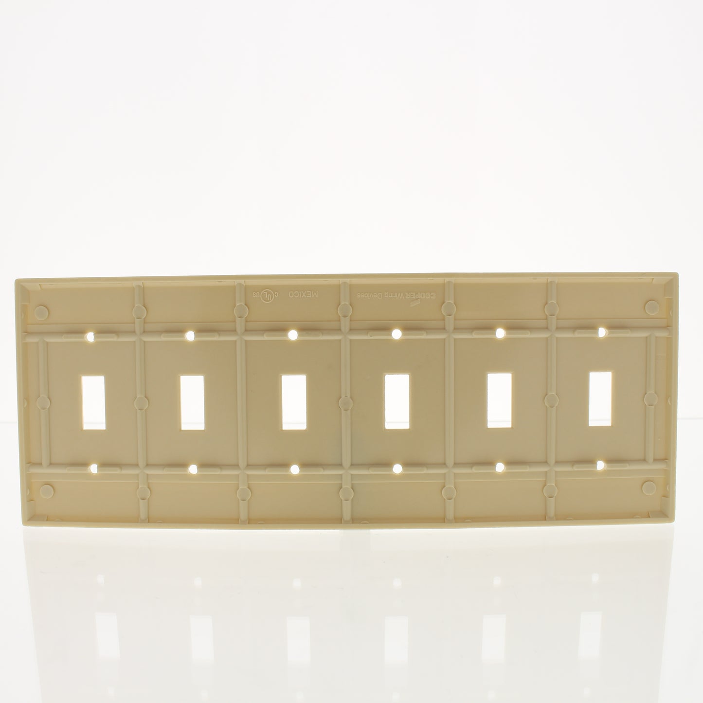 Cooper 2156V Ivory 6-Gang Toggle Switch Standard Size Thermoset Wallplate Cover
