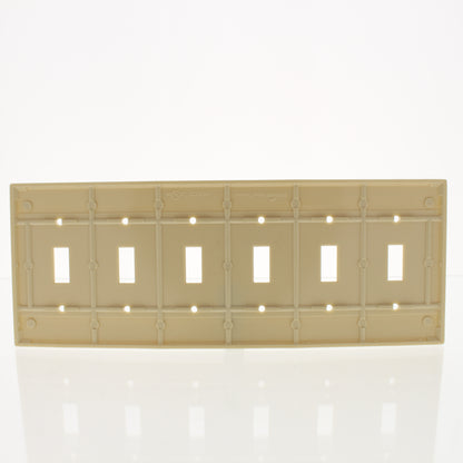 Cooper 2156V Ivory 6-Gang Toggle Switch Standard Size Thermoset Wallplate Cover