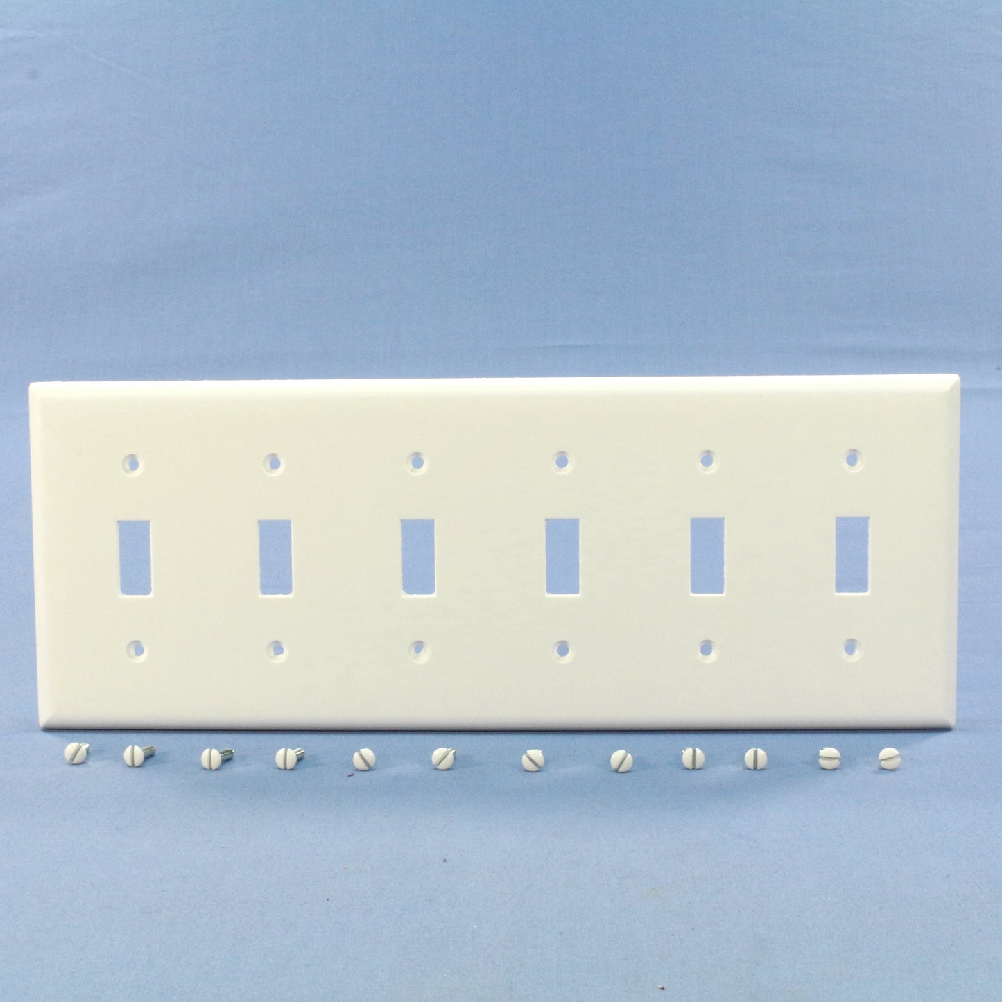 Cooper 2156W White Plastic 6-Gang Toggle Light Switch Cover Thermoset Wallplate