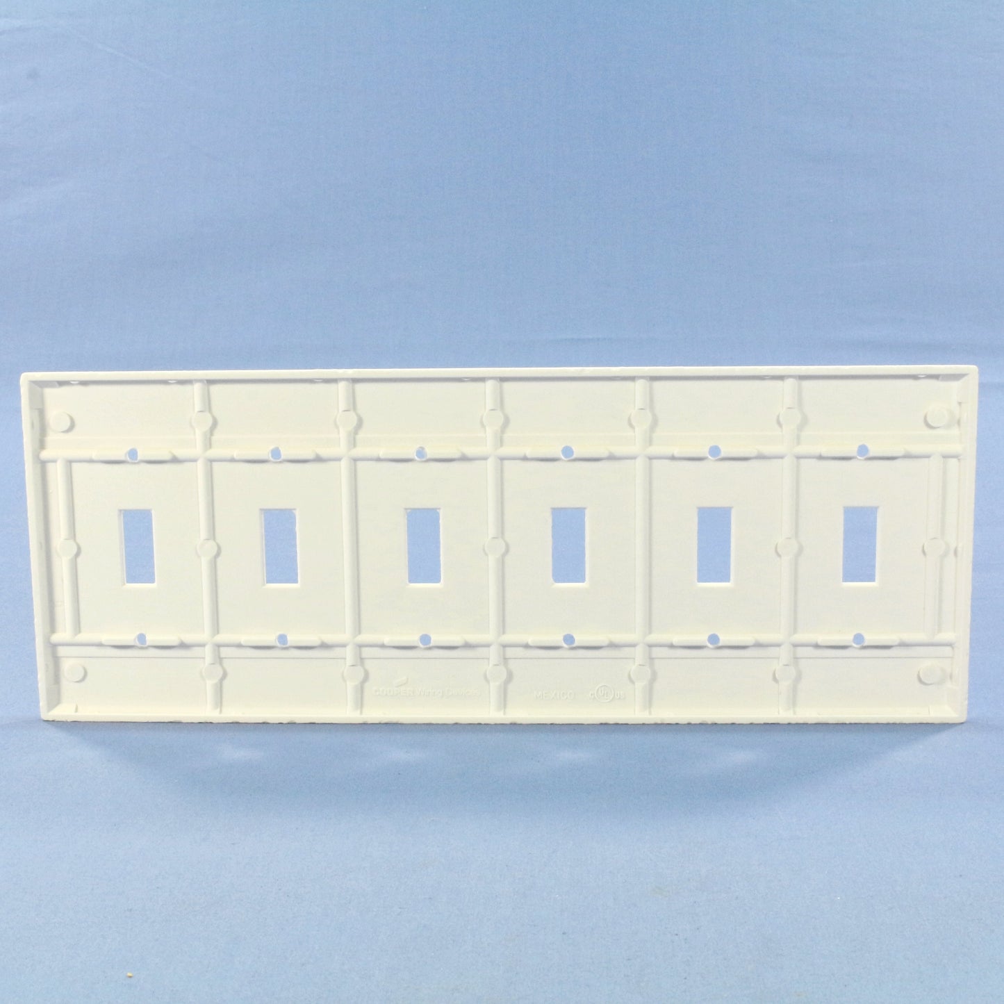 Cooper 2156W White Plastic 6-Gang Toggle Light Switch Cover Thermoset Wallplate