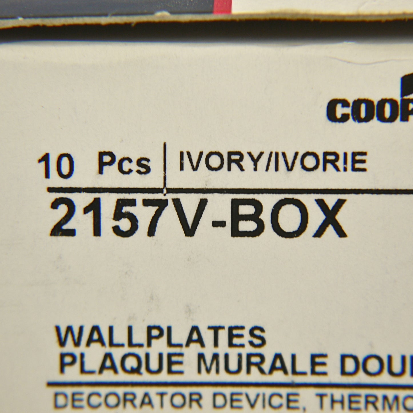 Cooper 2157V Ivory 2-Gang Decorator GFCI Duplex Outlet Thermoset Plastic Cover