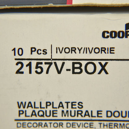 Cooper 2157V Ivory 2-Gang Decorator GFCI Duplex Outlet Thermoset Plastic Cover