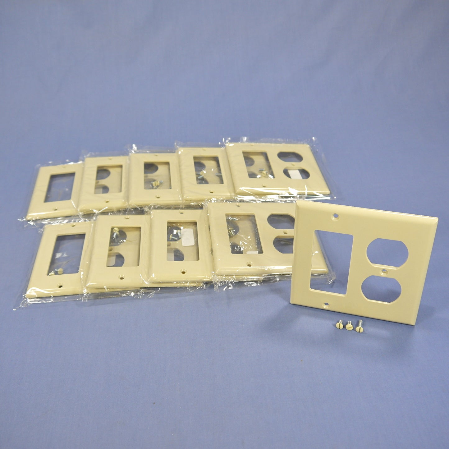 Cooper 2157V Ivory 2-Gang Decorator GFCI Duplex Outlet Thermoset Plastic Cover