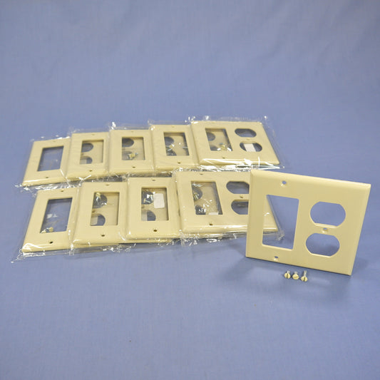 Cooper 2157V Ivory 2-Gang Decorator GFCI Duplex Outlet Thermoset Plastic Cover