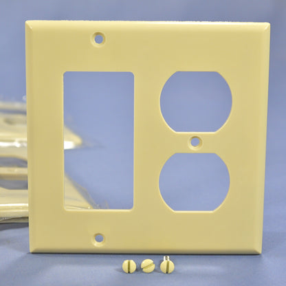 Cooper 2157V Ivory 2-Gang Decorator GFCI Duplex Outlet Thermoset Plastic Cover
