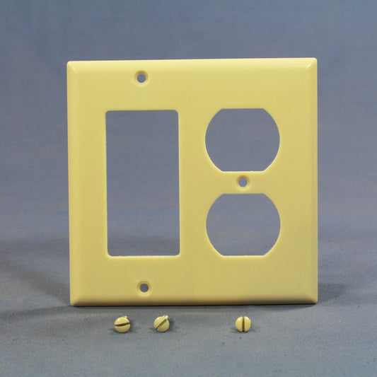 Cooper 2157V Ivory Decorator GFCI Duplex Receptacle GFI 2-Gang Plastic Wallplate