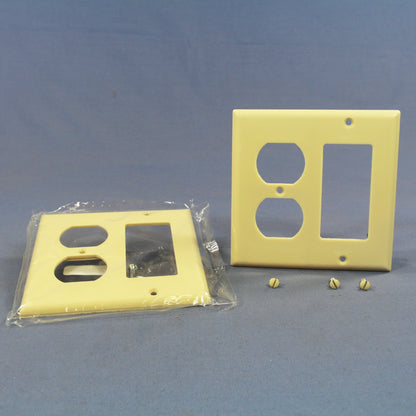 Cooper 2157V Ivory 2-Gang Decorator GFCI Duplex Outlet Thermoset Outlet Covers