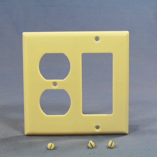Cooper 2157V Ivory 2-Gang Decorator GFCI Duplex Outlet Thermoset Outlet Covers