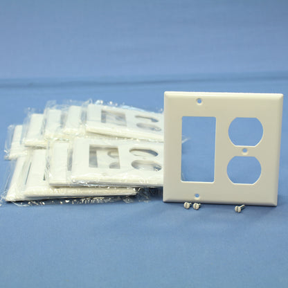 Cooper 2157W White 2-Gang Decorator GFCI Duplex Outlet Thermoset Cover 10-Pack