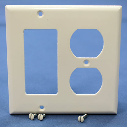 Cooper 2157W White 2-Gang Decorator GFCI Duplex Outlet Thermoset Cover 10-Pack