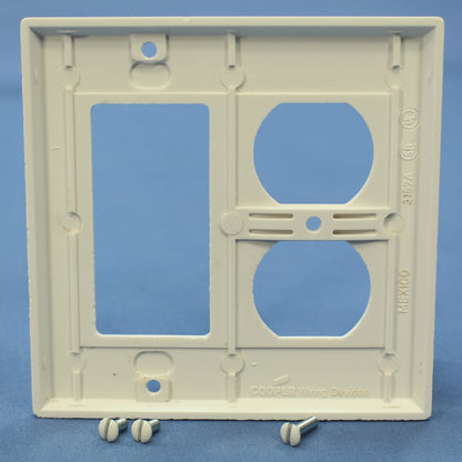 Cooper 2157W White 2-Gang Decorator GFCI Duplex Outlet Thermoset Cover 10-Pack