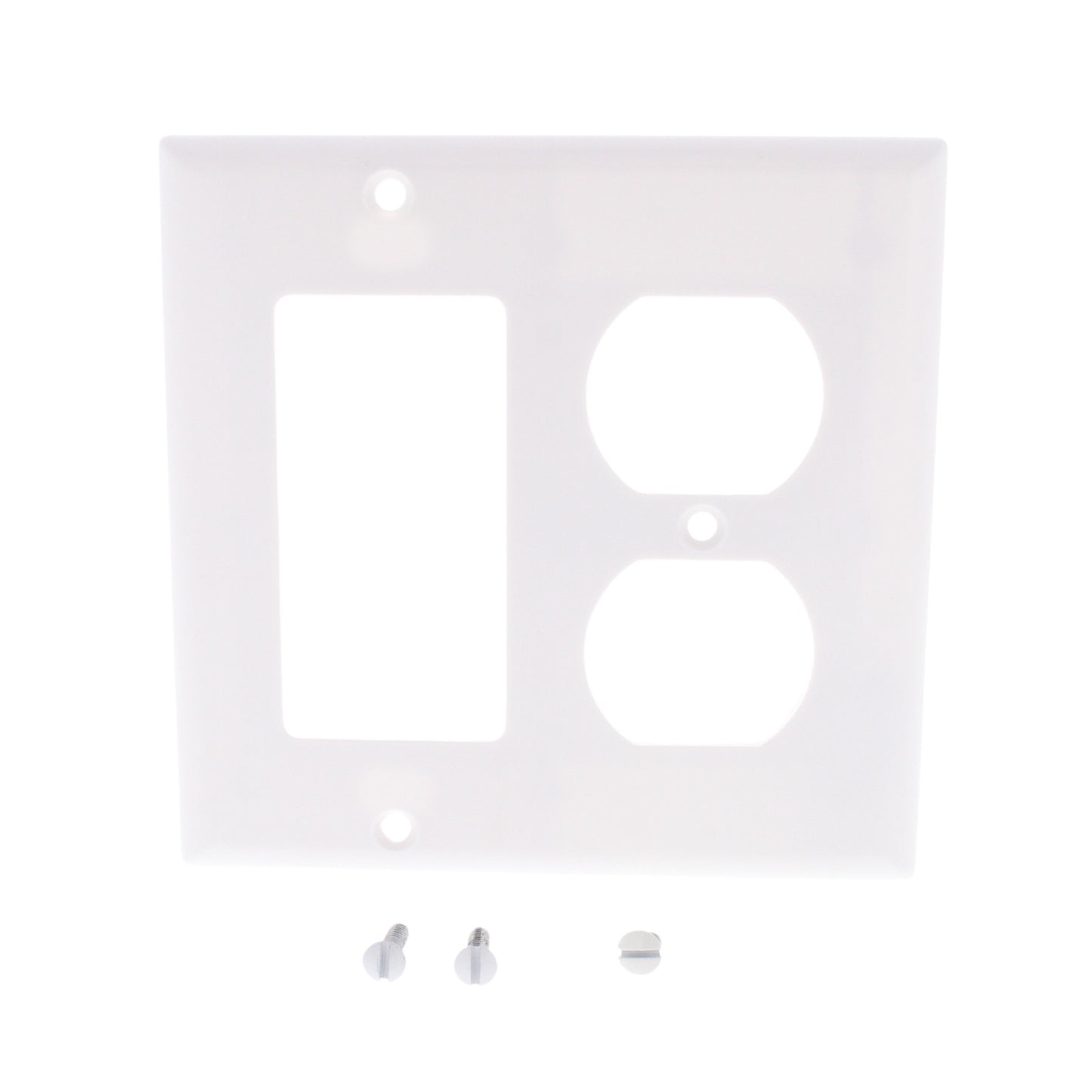 Cooper 2157W White Decorator GFCI Duplex Receptacle 2-Gang Plastic Wallplate GFI