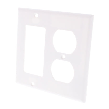 Cooper 2157W White Decorator GFCI Duplex Receptacle 2-Gang Plastic Wallplate GFI