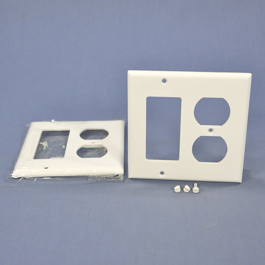 Cooper 2157W White 2-Gang Decorator GFCI Duplex Outlet Thermoset Covers 2-pack