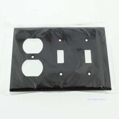 Cooper 2158B Brown 3-Gang Toggle Switch Duplex Receptacle Outlet Thermoset Cover