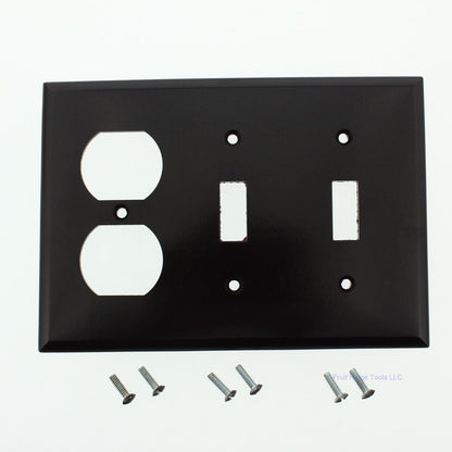 Cooper 2158B Brown 3-Gang Toggle Switch Duplex Receptacle Outlet Thermoset Cover