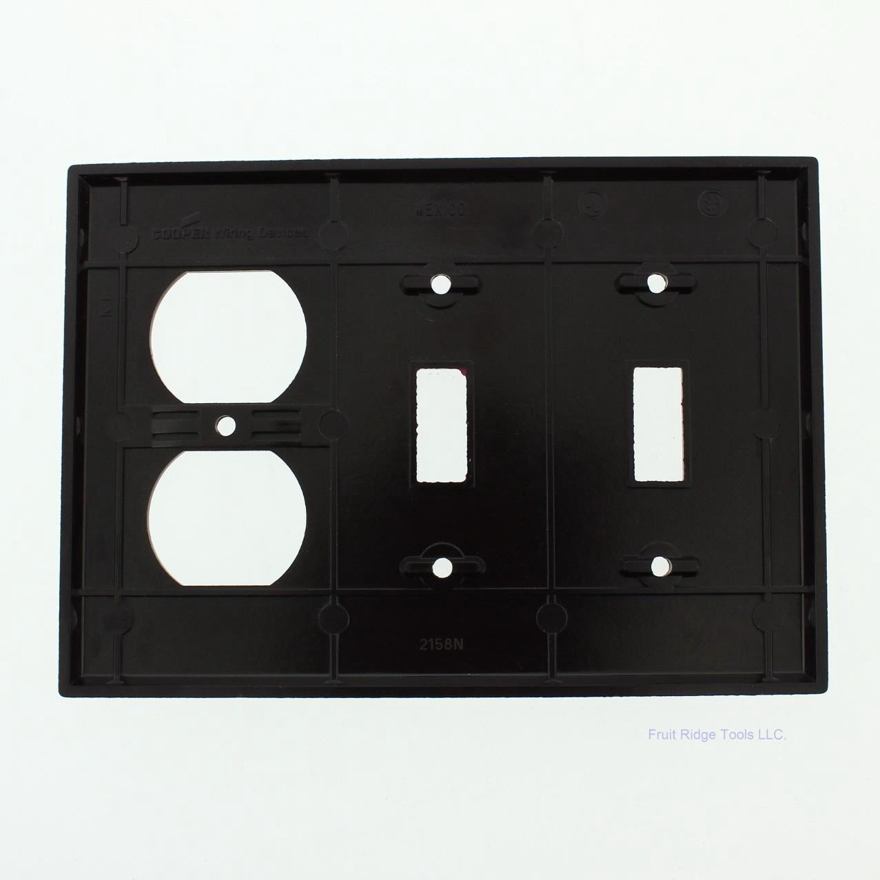 Cooper 2158B Brown 3-Gang Toggle Switch Duplex Receptacle Outlet Thermoset Cover