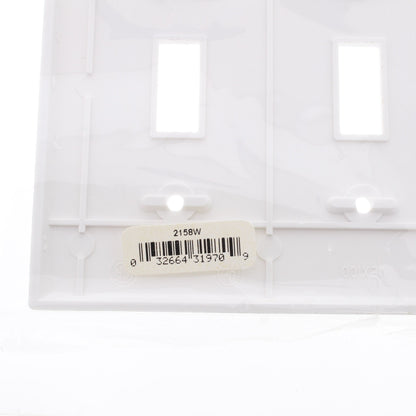 Cooper 2158W White 3-Gang Toggle Switch Duplex Receptacle Outlet Thermoset Cover
