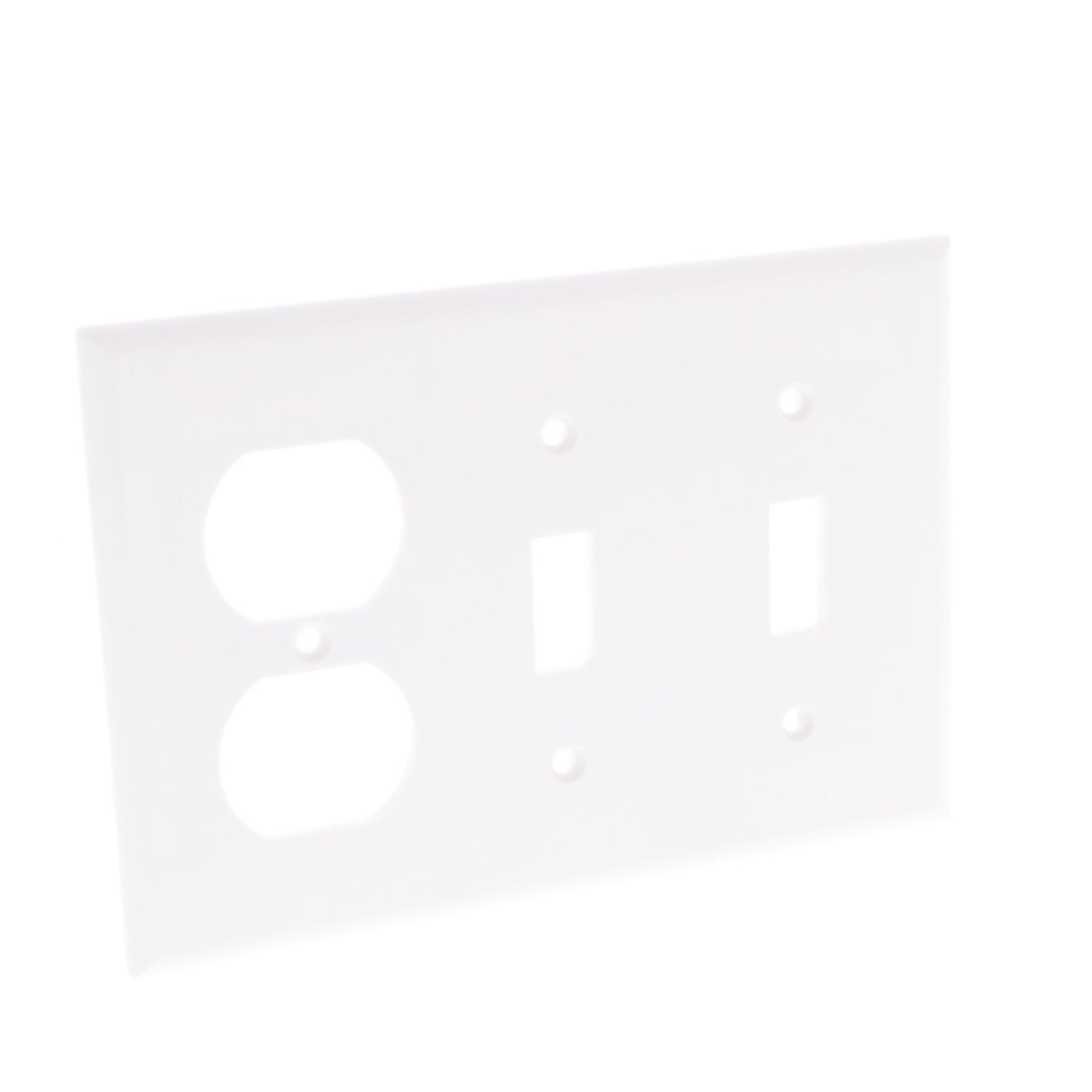 Cooper 2158W White 3-Gang Toggle Switch Duplex Receptacle Outlet Thermoset Cover