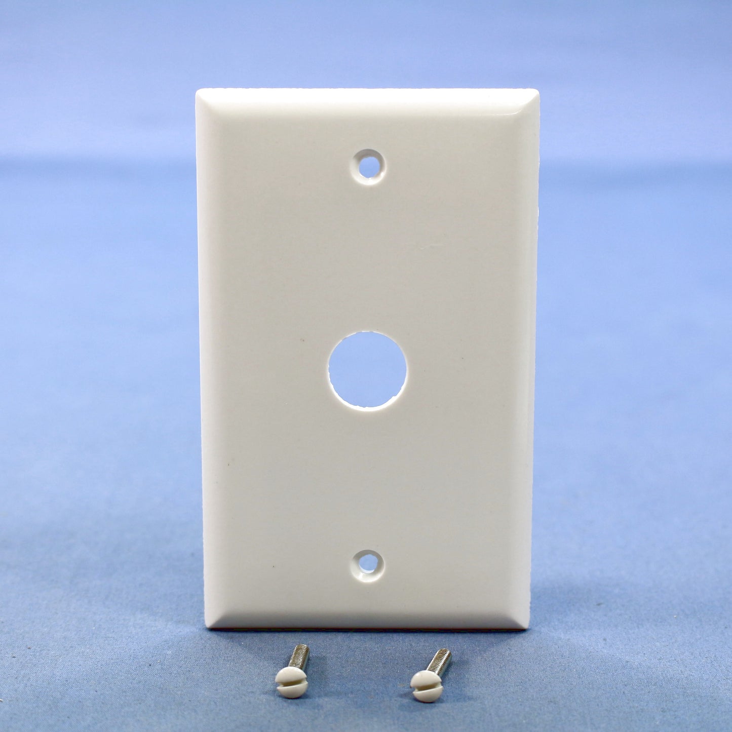 Eaton 2159W White 1-Gang Phone .625" Hole Plastic Wallplate Cover Strap Mount