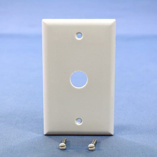 Eaton 2159W White 1-Gang Phone .625" Hole Plastic Wallplate Cover Strap Mount