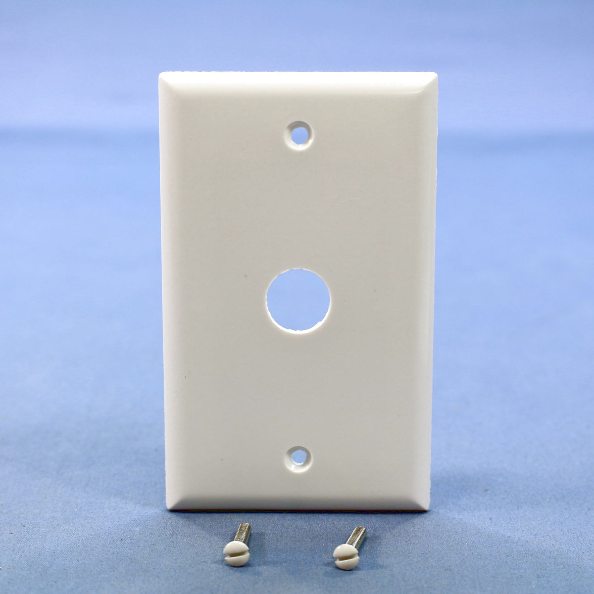 Cooper 2159W White 1-Gang Phone Coax .625" Hole Cable Thermoset Wallplate Cover