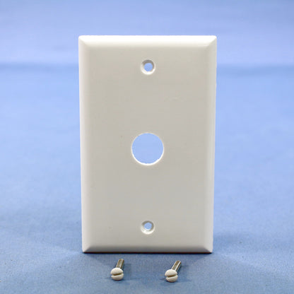 Cooper 2159W White 1-Gang Phone Coax .625" Hole Cable Thermoset Wallplate Cover