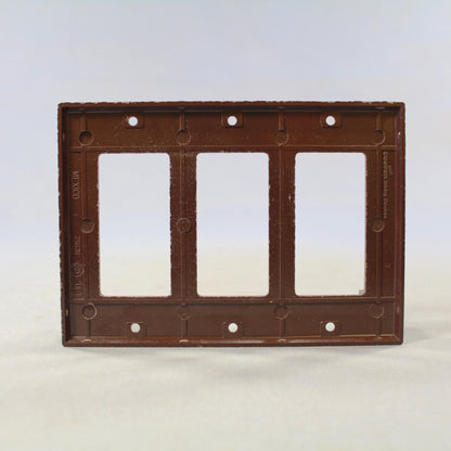 Cooper 2163B Brown 3-Gang Standard Decorator Thermoset Wallplate GFCI GFI Cover
