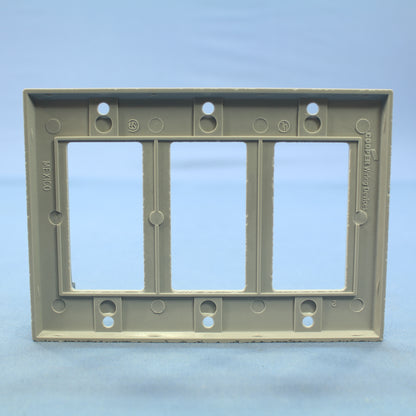 Cooper Gray Standard Decorator 3-Gang Thermoset Wallplate GFCI GFI Cover 2163GY