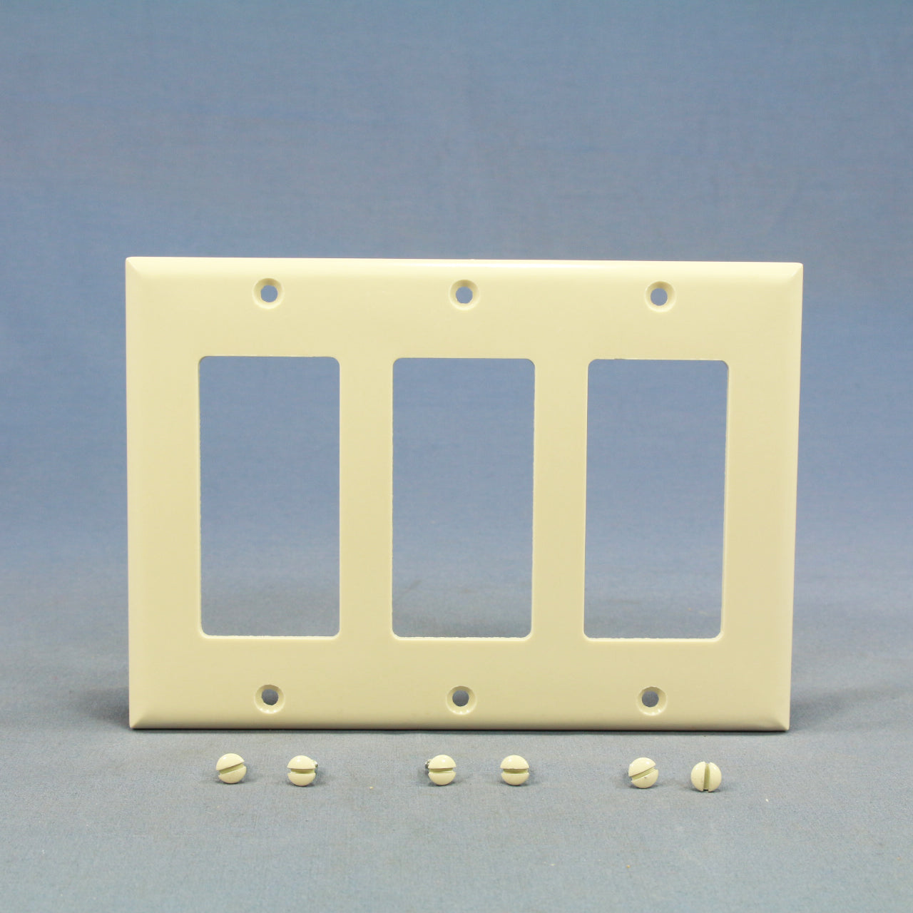 Cooper 2163LA Light Almond 3-Gang Decorator Thermoset Wallplate GFCI GFI Cover
