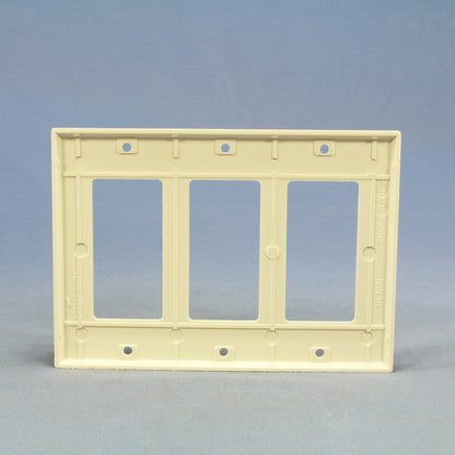 Cooper 2163LA Light Almond 3-Gang Decorator Thermoset Wallplate GFCI GFI Cover