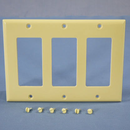 Cooper 2163V Ivory 3-Gang Standard Decorator Thermoset Wallplate GFCI GFI Cover