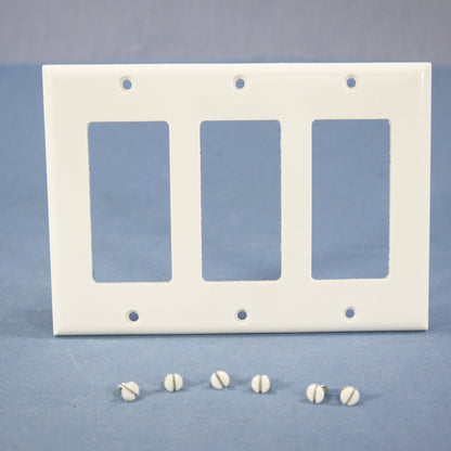 Cooper 2163W White 3-Gang Standard Decorator GFCI GFI Thermoset Wallplate Cover