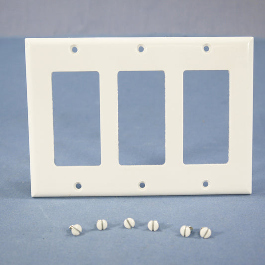 Cooper 2163W White 3-Gang Standard Decorator GFCI GFI Thermoset Wallplate Cover